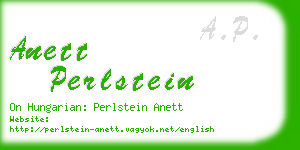 anett perlstein business card